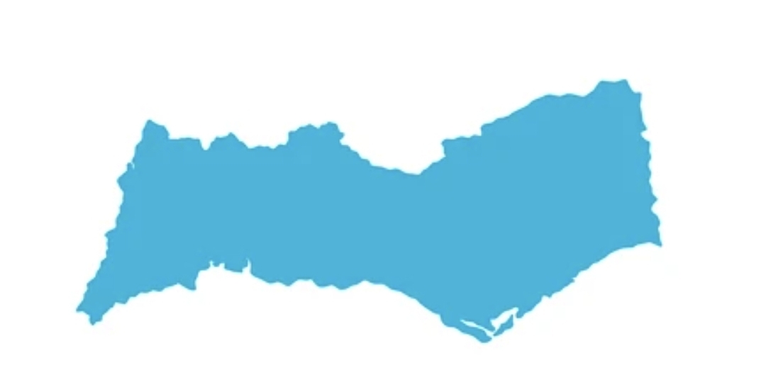 Map of the Algarve, Portugal